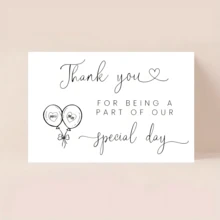 1 Thiệp Cảm Ơn Ngày Cưới - Thể hiện lòng biết ơn đến bạn bè và để lời cảm ơn trở thành một phần của khoảnh khắc đặc biệt này. - Một kích cỡ phù hợp cho tất cả - Xem 3