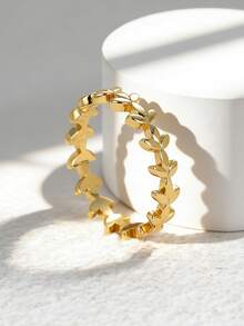 Charm-In 18K Gold Plated Leaf Ring For Women Dainty Gold Laurel Leaf Band Ring Jewelry Gift - Gold - View 4