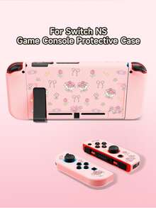 1 Set Cute Cartoon Pink Floral Pattern Compatible With Switch2 (2025)/Switch NS/Switch OLED Game Console Accessories, Including Protective Case/Dock Cover/Storage Bag, TPU Soft Shell, Stylish And Practical, Portable Stand, Shockproof, Scratch-Resistant, Anti-Fouling, Romantic Gift - Multicolor - View 12