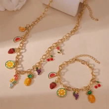 1pc Vacation Style Fruit Pendant Necklace - Multicolor - View 3