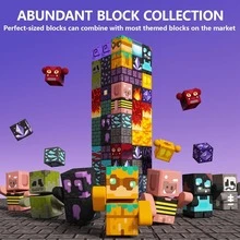 48/100/200/300片磁性积木，0.78英寸，矿山世界磁性黑暗洞穴探索系列建筑积木立方体玩具套装，STEM教育蒙特梭利感官玩具，2026款，3岁以上男孩女孩儿童最佳礼物 - 彩色 - 查看 7