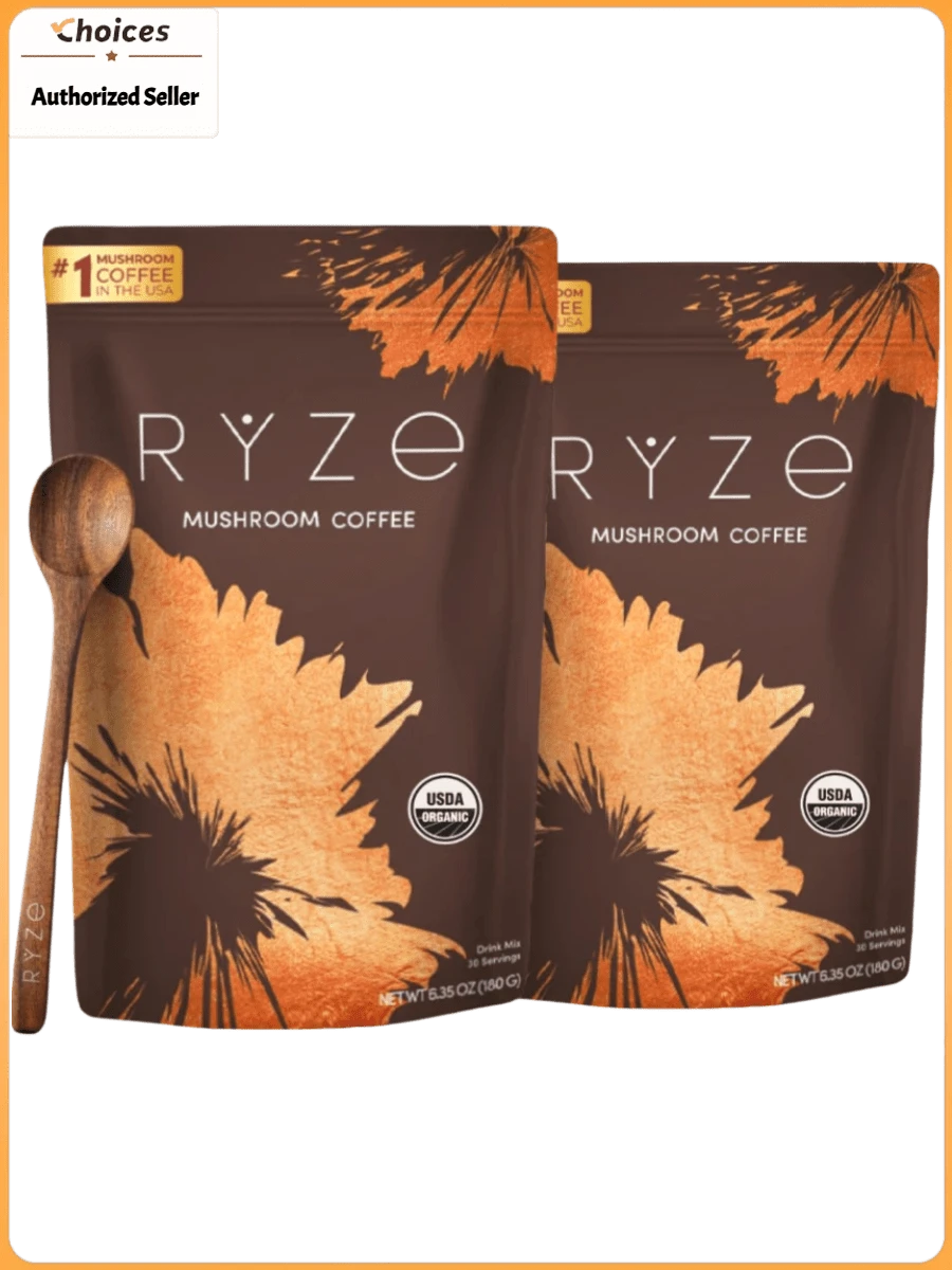 Mushroom Coffee Instant Powder | Organic Coffee With Lion's Mane, Reishi & MCT Oil | 30 Servings (Pack Of 2) - Pack of 2 - 查看 1