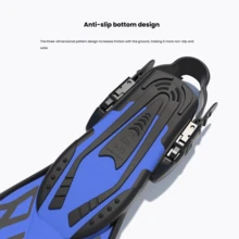 Adjustable Short Adult Unisex Swimming & Snorkeling Fins, Portable Open-Toe Swim Flippers For Travel - Multicolor - View 11