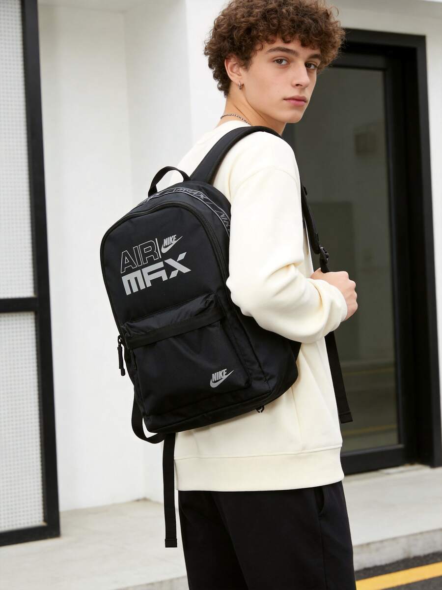 Nike NK HERITAGE BKPK - AIRMAX SP26 男女通用户外旅行运动休闲背包，适合日常使用和学生，IM7436-010 - 黑/黑/銀 - 查看 1