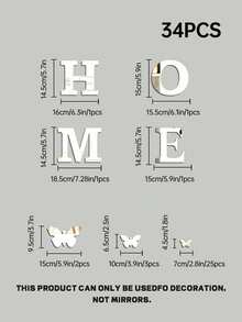 5pcs Acrylic 3d Mirror Wall Sticker Slogan Decoration, Suitable For Door Decoration, Home Decoration, Spring Decoration,Rama Decoration Sticker Gift, Birthday Graduation Wall Decoration, Room Decoration, Bathroom Decoration, Living Room Decoration - 1mm - View 12