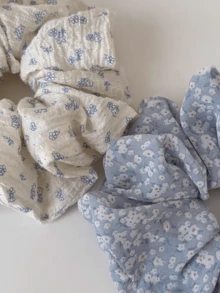 Scrunchies de pelo con margaritas, sujetadores de cola de caballo, envolturas para moño, accesorios de pelo azul claro refrescantes, primavera/verano - Multicolor - Ver 3