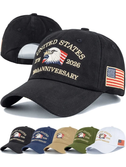 JZML 1pc Unisex American Flag Embroidered Baseball Cap