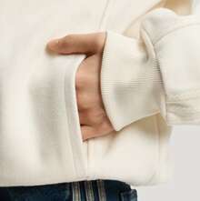 adidas originals HALFZIP SWEATSHIRT 寬鬆運動翻領套頭衛衣女款 - 乳白色 - 查看 6
