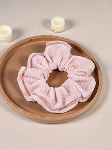 4-Piece Ribbed Fabric Scrunchie Set - Soft Muted Colors With Contrast Trim, Minimalist Hair Ties For Everyday Wear Scrunchy Hair Ties Ponytail Holders - Multicolor - View 11