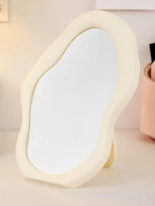 1pc Asymmetrical Cloud-Shaped Makeup Mirror, Minimalist Freestanding Vanity Mirror With Adjustable Angle, Suitable For Vanity, Desk, Office, Bedroom, No Electricity Needed, Wedding Decor, Best Home Decor, Back To School Decor - Multicolor - View 10