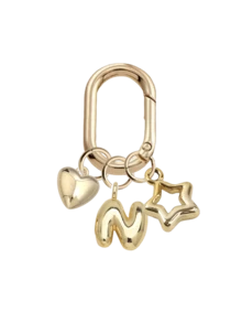 Gold Bubble Letter A-Z Keychains For Women, Cute Letter Accessories With Heart And Hollow Star Pendant, Shiny Metal Letter Keychains, Personalized Bag Decoration, Handbag Backpack Wallet Charm, Car Key Chain Decor. Suitable For Daily Use. - Multicolor - View 19