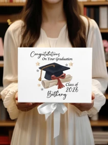 1pc Customized Personalized Graduation Gift Box. Customized Graduation Gift Box With Personalized Name, Suitable As Graduation Congratulation Gift, An Unforgettable Memento Box. Single Customized Graduation Gift Box, Can Customize Personalized Name, Graduation Congratulation Gift Box - Multicolor - View 3