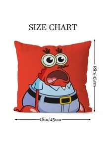 SpongeBob SquarePants 1pc Themed Cartoon Pattern Pillowcase, Featuring , Squidy, Mr. Kcrab, Made Of Super Soft And Comfortable Polyester Material, Machine Washable, Suitable For Sofa, Bed, Bedroom And Living Room Decoration, All Year Round, Sofa Supplies, Bedding Gifts, No Filling Pillowcase, Valentine's Day Gift, Christmas Gift, Birthday Gift, Anniversary, Special Day - Multicolor - View 19