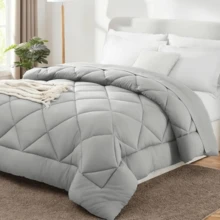 1 buah Selimut Quilted Diamond, Isian 260gsm, Selimut Lembut, Nyaman, Hangat untuk Semua Musim, Desain Serbaguna, Cocok untuk Semua Musim - hijau musim panas - View 6