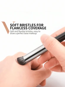 DUcare 1支经典黑色手柄柔软密实遮瑕刷，多功能遮瑕/鼻部轮廓刷，适用于液体遮瑕膏、粉状、膏状、液体、膏状、抛光化妆品 - 黑色 - 查看 5