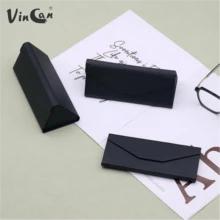 Hộp đựng đồ gấp gọn di động họa tiết chữ thập sáng tạo, hộp đựng kính hình tam giác giá trị cao - màu đen - Xem 2