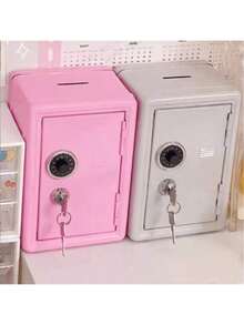 1 Piece All-Metal Password Money Box With Built-In Pull-Out Coin Box + 2 Keys, Simple White Password Key Double Metal Money Box Birthday Gift Money Cabinet Add To The Shopping Cart And You Will Receive Priority Delivery, The Perfect April Fool's Day Gift For Friends And Family, Popular Toys For 1 Euro, Soft And Relaxing Fun Games - White - View 2