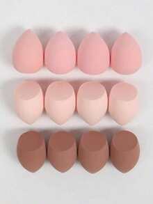 12pcs Large Random Color Makeup Sponge Eggs, Mixed Beauty Sponges For Liquid, Cream And Powder Perfect Application, Multicolor Makeup Sponges Suitable For All Skin Types, Latex-Free Dual-Use Powder Foundation - Multicolor - View 3