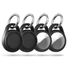1 pieza Funda protectora de TPU compatible con Apple Airtag para collar de perro o gato, rastreador de mascotas, anti-pérdida, con llavero - Multicolor - Ver 6