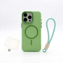DECOPHONE Green Luxury Translucent Magnetic Wireless Charging Phone Case, Compatible With Apple 17, 17 Pro, 17 Air, 17 Pro Max, 16, 15, 14, 13, 12, 11 Pro Max, 16 Plus, Clear Protection Shockproof Bumper Cover, With Clip-On Anti-Drop Lanyard Phone Case Strap. - Green - View 9