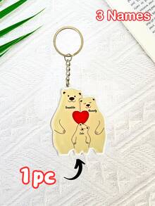 Bộ 1/3/5 móc khóa hình gấu gia đình cá nhân hóa, móc khóa tùy chỉnh, móc khóa dễ thương có thể tùy chỉnh với 2-6 tên, món quà hoàn hảo cho Ngày Gia đình, thể hiện sự ấm áp và tình cảm, Ngày Valentine, Ngày của Mẹ. - Nhiều màu 6 - Xem 12