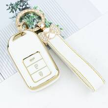 1pc High-End Refined Car Key Fob Cover, Suitable For Civic, Accord, CR-V, XRV, Ideal For Women - KY24 - View 3