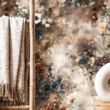 1 Roll, 44*300/500/1000 Cm, Vintage Floral Wallpaper, Hand-Painted Oil Painting Floral Removable Wallpaper, Bohemian Peel And Stick Contact Paper For Living Room Kitchen Bedroom Furniture Renovation, Textured Floral Wall Mural, American Retro Floral Wallpaper - E-Brown - View 6