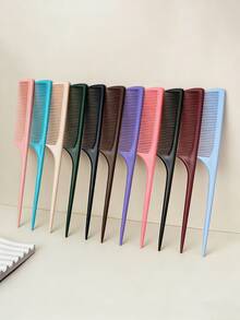 Set de 10 piezas/8 piezas/5 piezas/3 piezas/2 piezas/1 pieza Peine de dientes finos, herramienta profesional de peluquería para hacer pelucas, separar el cabello, arreglar y usar en el salón y en casa - Multicolor - Ver 1