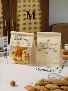 Bolsas de papel kraft reutilizables pequeñas/medianas/grandes con ventana - Bolsas de pan de plástico resellables, adecuadas para pan de masa madre, bagels y pasteles caseros - Empaque con ventana transparente, diseño de cierre con clip de metal, ventana para ver el contenido Empaque de alimentos al por menor - Multicolor - Ver 4