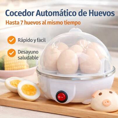 Olla Vaporera para Huevos Automática,Cocedor de Huevos para hasta 7 Huevos,Mini Vaporizador para Desayuno,Máquina para Cocer Huevos Rápida para Cocina