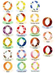 1个装多口味水果味马克杯调味圈，圆形调味圈，创意趣味调味圈，水果味调味圈，饮水器具 - 椭圆形水滴状 - 彩色 - 查看 1