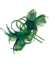 1 pezzo Cappello vintage da donna stile anni '20, '30, '50, affascinante, con fascinator e velo floreale, adatto per matrimoni, tè pomeridiani, estate, spiaggia - Verde - Visualizzare 4