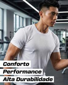 Kit Of 2 Men's Short-Sleeve Dry Fit T-Shirts, DryFit Gym, Running, Sports T-Shirt, CrossFit Fitness, Plain Casual Sportswear, Premium Polyester - 白色和灰色 - 查看 2