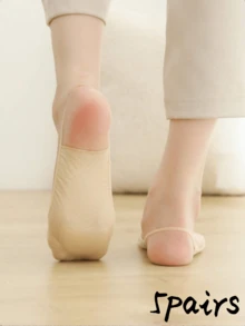 1/5/10 Pairs Women's Shallow Mouth Invisible Boat Socks, Non-Slip Thin Summer Socks That Won't Fall Down - Multicolor - View 4