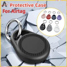 1 pieza Funda protectora de TPU compatible con Apple Airtag para collar de perro o gato, rastreador de mascotas, anti-pérdida, con llavero - Multicolor - Ver 3