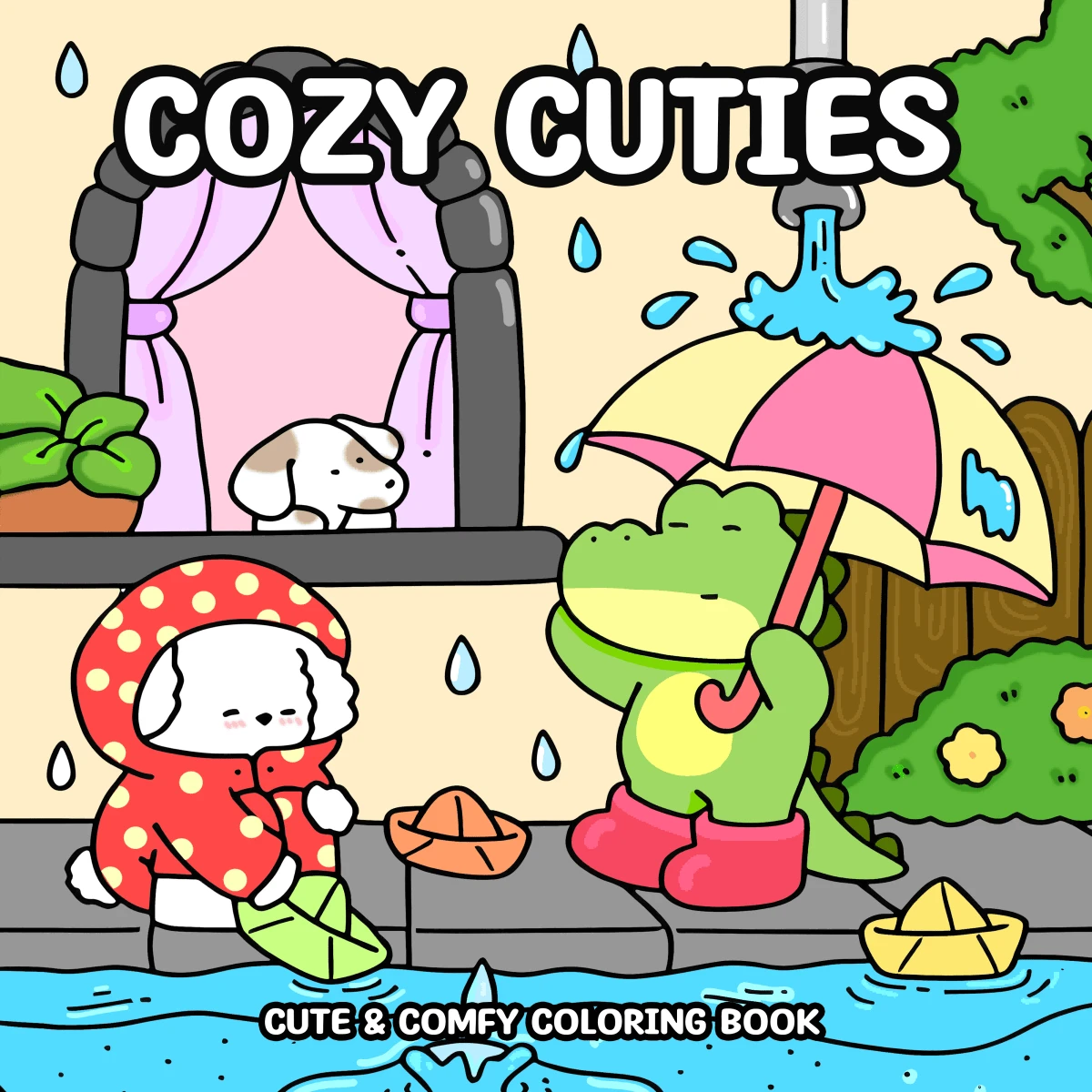 COZY PAWS Coloring Book, Featuring Cute Animal Daily Scenes Line Drawings, High-Quality Choice For Stress Relief, Relaxation And Feeling The Warmth Of Life. Suitable As Easter, Mother's Day, Father's Day, Back To School Gifts. Stationery.