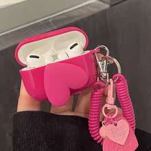 3D 心形风扇耳机保护套，兼容 ，单只耳机保护套，新款无线耳机保护套，兼容 3/Pro/Pro2，男女朋友礼物 - 粉色 - 查看 2