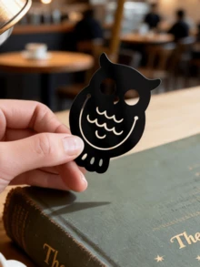 1 Set Of Black Owl-Shaped Bookmarks, Owl-Shaped Acrylic Bookmarks, Learning Reading Bookshelf, Book Labeling Cards, Learning Stationery, Creative And Personalized Bookmarks Cute Stickers Bookmark - Black Owl Bookmark - View 4