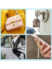 4/6pcs Blank Beading Rods, Assorted Alloy Lobster Clasp Keychains, Suitable For DIY Keychain, Bag Pendant, Beaded Jewelry, Craft Gift Making For Family And Friends (4 Color Options) - Medium 8 Beaded Buckle - View 4