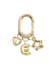 Gold Bubble Letter A-Z Keychains For Women, Cute Letter Accessories With Heart And Hollow Star Pendant, Shiny Metal Letter Keychains, Personalized Bag Decoration, Handbag Backpack Wallet Charm, Car Key Chain Decor. Suitable For Daily Use. - Multicolor - View 23