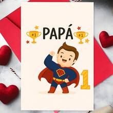 1 Stück Papa Nummer Eins Grußkarte - perfekt zum Feiern der Wertschätzung für Väter und Vatertag, ideales Geschenk für die Familie, um Liebe und Bewunderung an jedem besonderen Anlass auszudrücken - Einheitsgröße - Übersicht 9