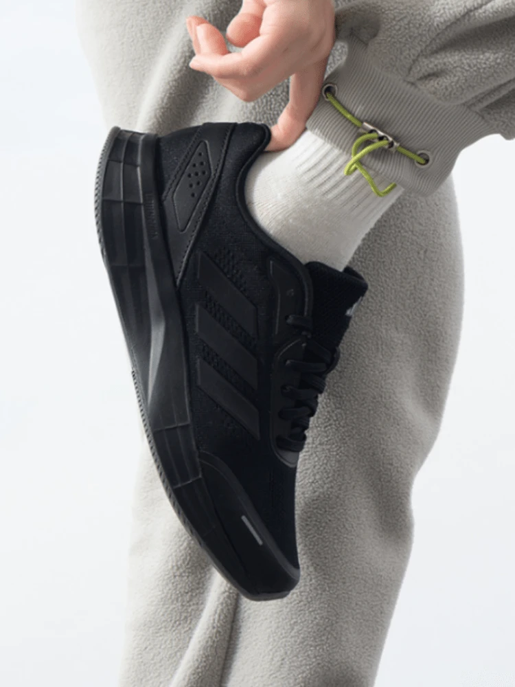 adidas DURAMO X 舒適百搭 低筒跑步鞋 男女同款 黑色 - 黑色 - 查看 1