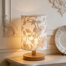 1个跨境独家LED实木USB插头字母圆形复古创意暖光LED台灯/床头灯 - 暖光 - 查看 4