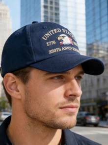 JZML 1 st unisex keps med broderad amerikansk flagga - A - Visa 7