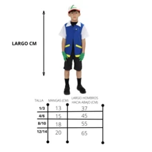 LA CASA ENCANTADA Ash Ketchum Anime Costume For Kids - Blue - View 2