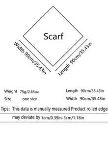 1条90x90厘米方形丝巾，女士斜纹真丝千鸟格玫瑰花卉图案，可作领巾、头巾或披肩使用。 - 彩色 - 查看 5