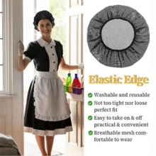 1pcs/3pcs Breathable Mesh Chef Hat Kitchen Cooking Chef Hat Adjustable Food Service Hair Net Reusable Washable Mesh Bouffant Hat (Black) (White) - 查看 9