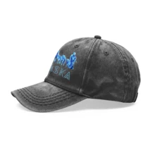 1PC Vintage Washed Unisex Baseball Caps, Sled Dog Team Alaska, Artistic Watercolor Design Print, Adjustable, Suitable For Outdoor Activities And Casual Wear, Gifts For Men And Women, Friends. - màu đen - Xem 4