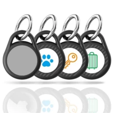 1 pieza Funda protectora de TPU compatible con Apple Airtag para collar de perro o gato, rastreador de mascotas, anti-pérdida, con llavero - Multicolor - Ver 7
