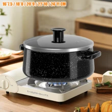 Lislark 5pcs Premium Enamel Cookware Set- Thick, Durable& Easy To Clean- Perfect For Soups, Stews& More- Compatible With Gas, Induction& Open Flame Stoves- Ideal For Home Kitchens& Restaurants - View 5